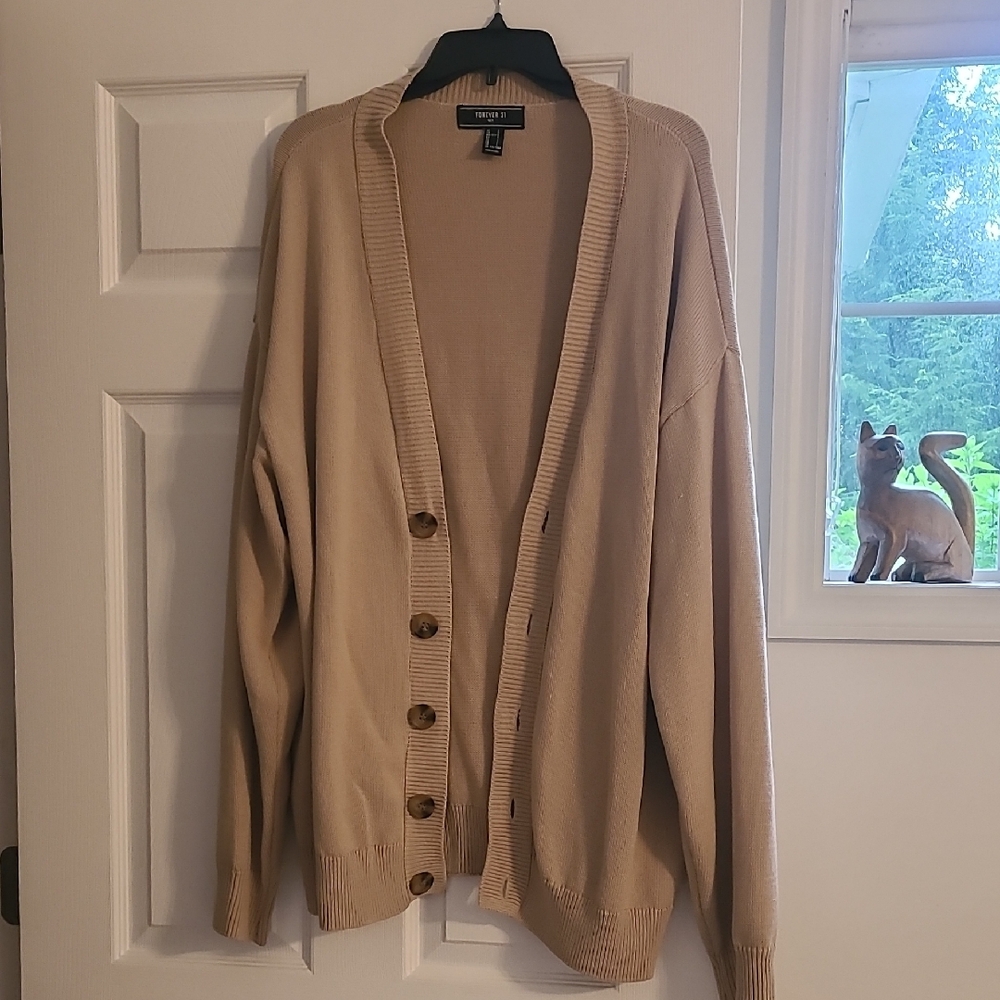 Classic Beige Cardigan Sweater